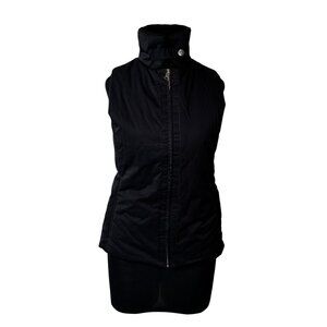 Banana Republic Black Sleeveless Quilted Puffer Vest Womens Small Polyester/Nylo